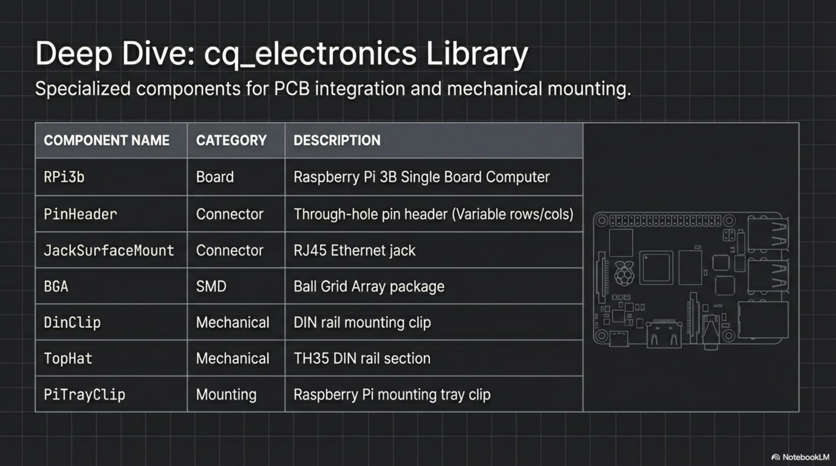 cq_electronics Component Table
